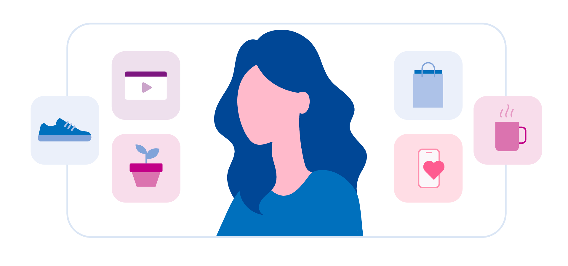 Woman surrounded by attributes