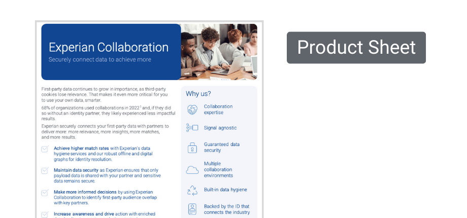 Experian Collaboration product sheet