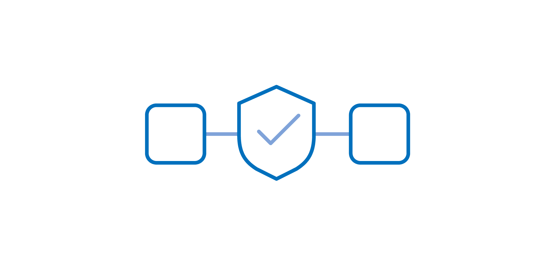 a secure shield connecting two separate squircles on either side