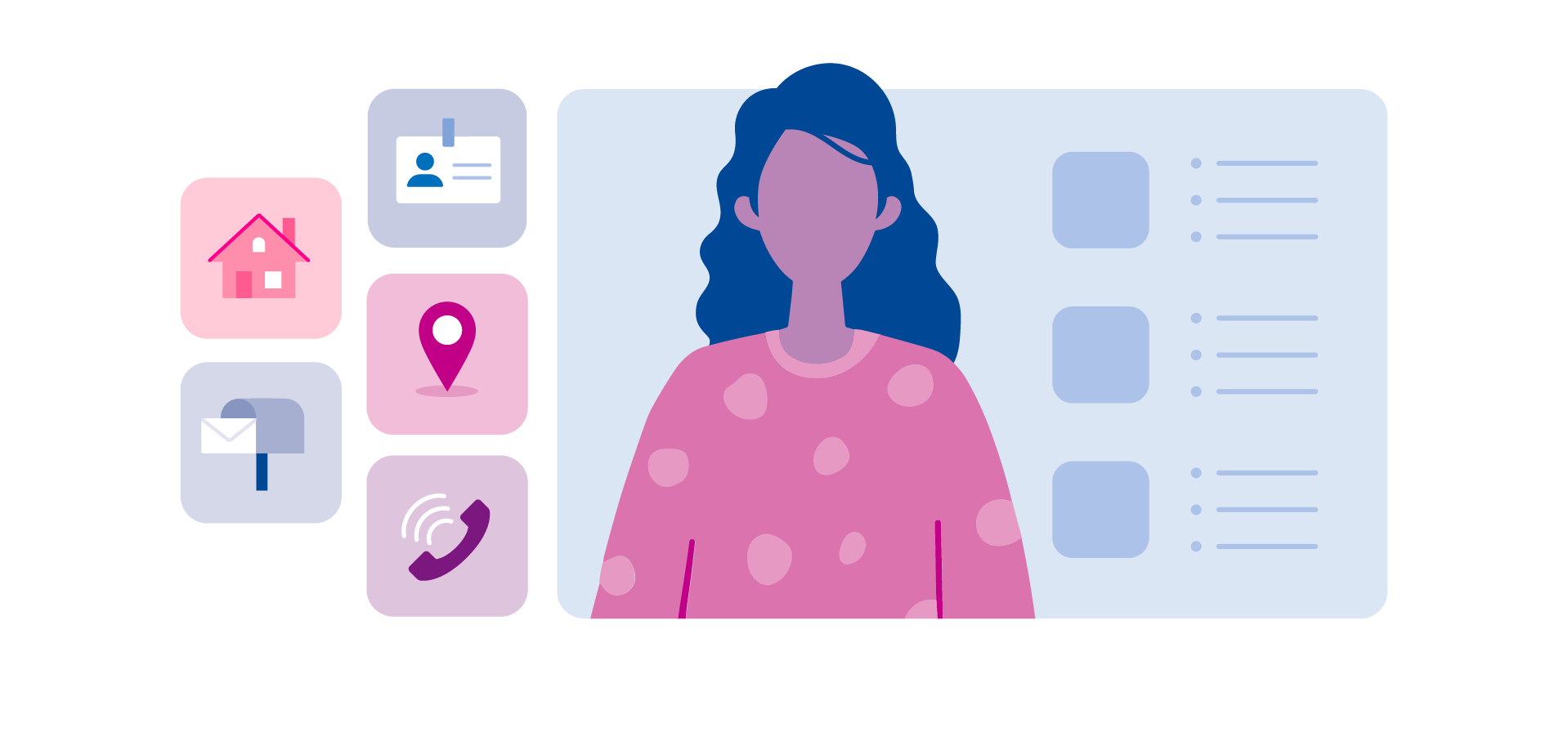 Man surrounded by digital identifiers