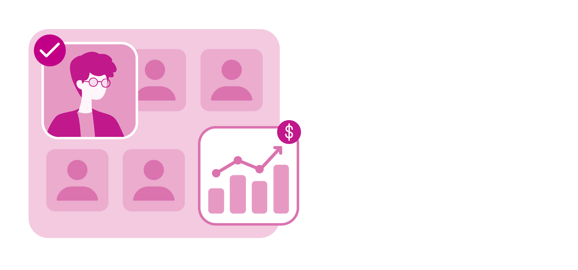 targeted verified buyers being highlited, expanding revenue opportunities while non-buyers are showed in background