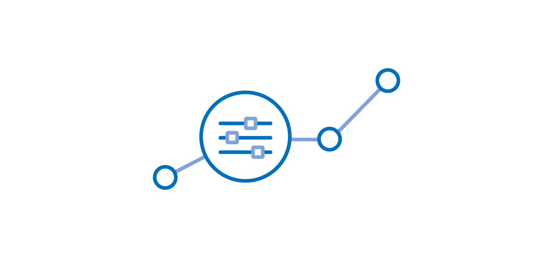 points being connected showing reach