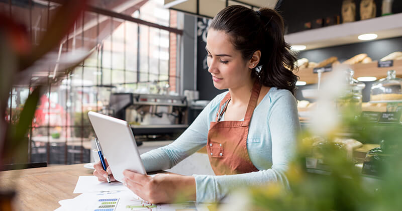 Woman on tablet