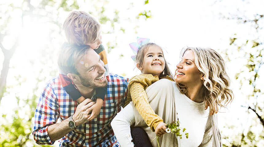 playful family having fun