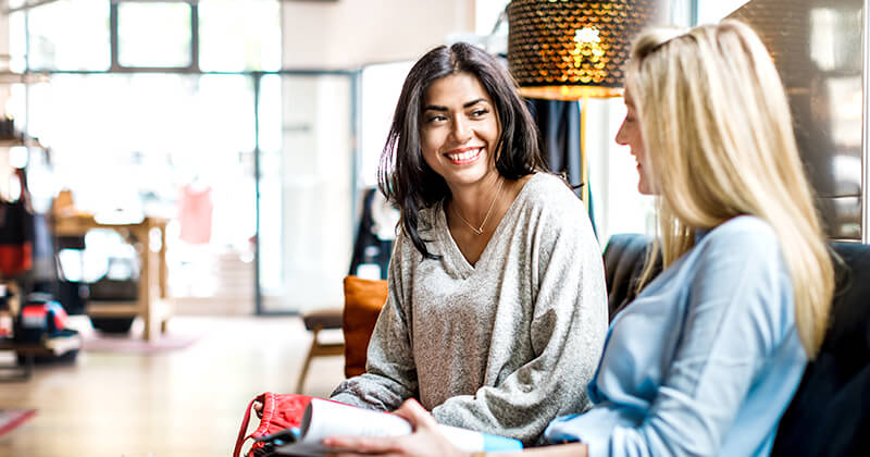 Women sitting talking