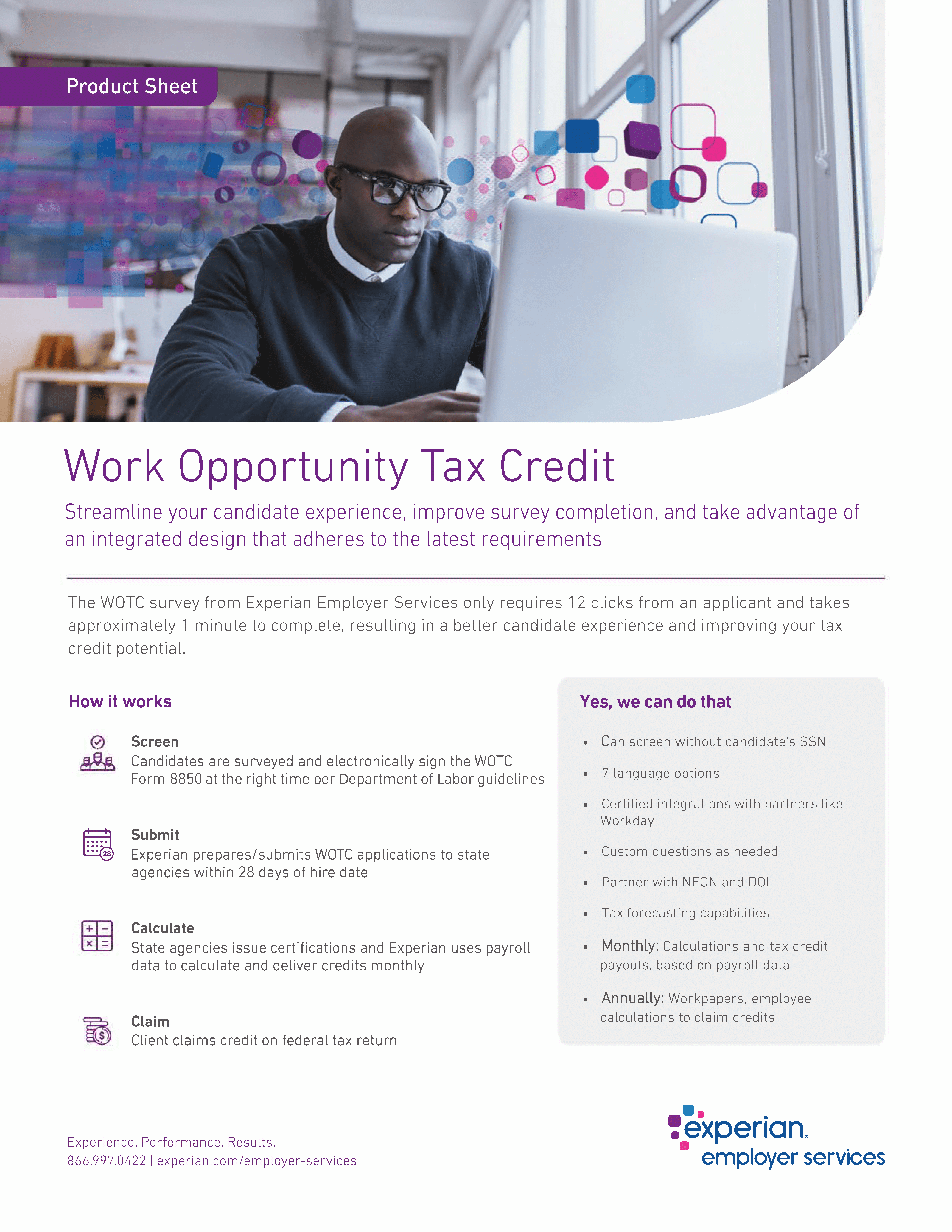 Thumbnail of Product Sheet Tax Credits WOTC