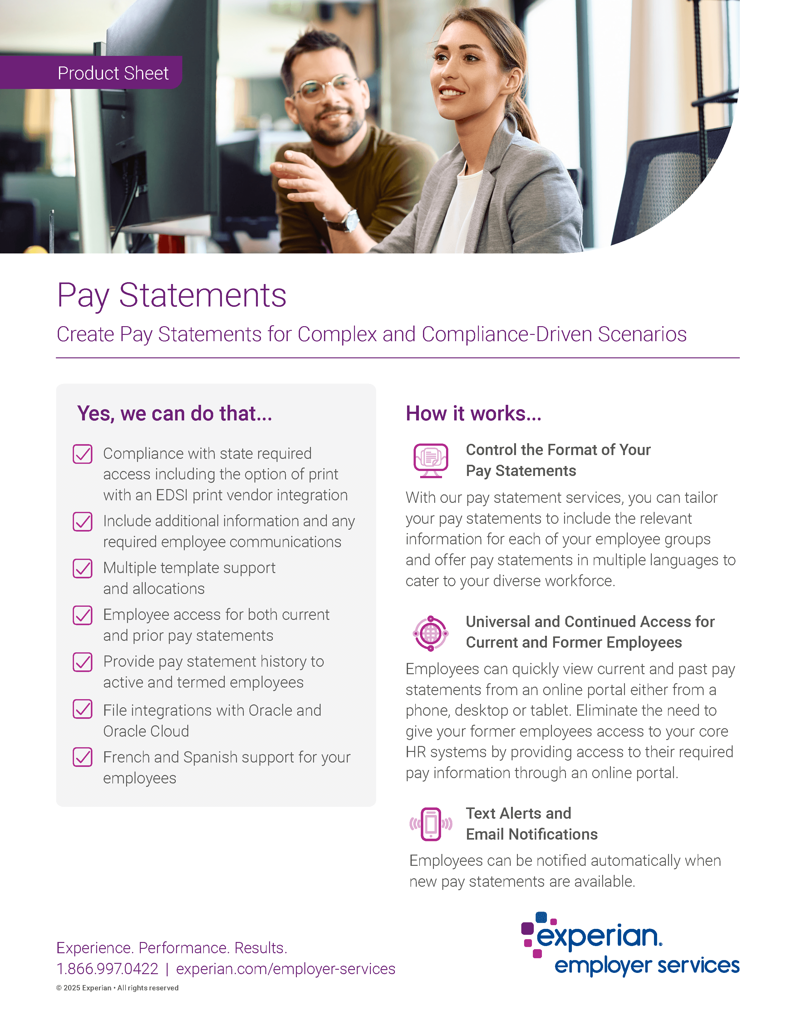 Thumbnail of Product Sheet Pay Statements