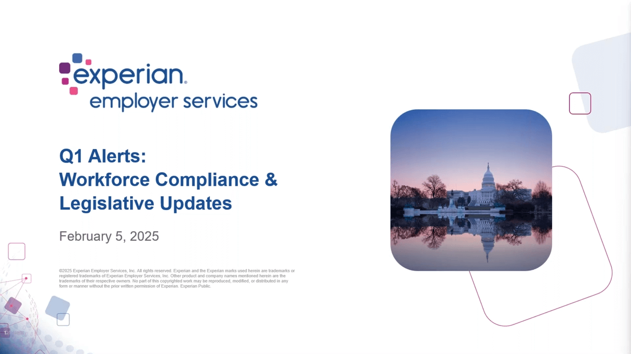 Q1 Alerts: Workforce Compliance & Legislative Update Slide 1